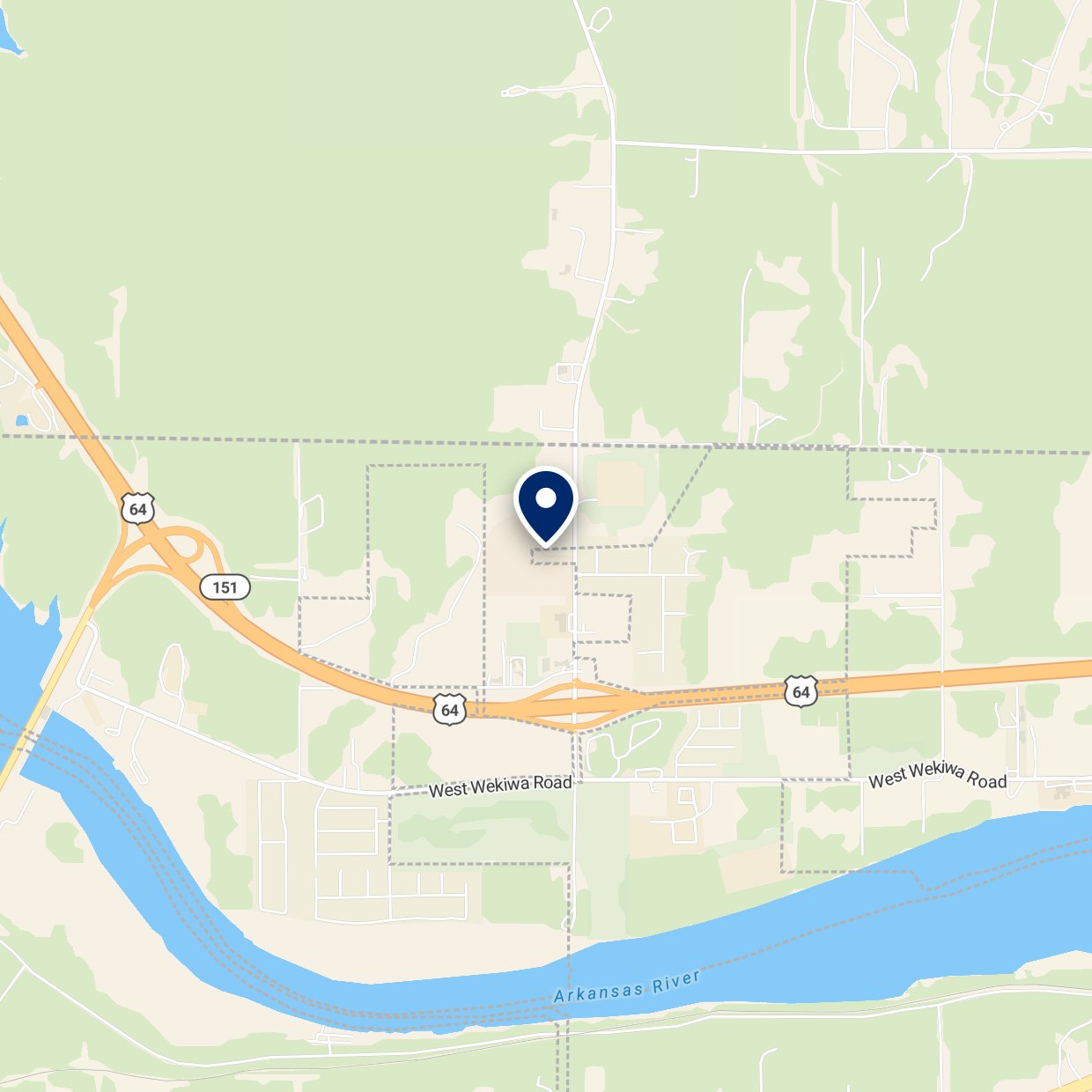 Map showing the Lakeside Metal yard on 209th West Avenue in Sand Springs